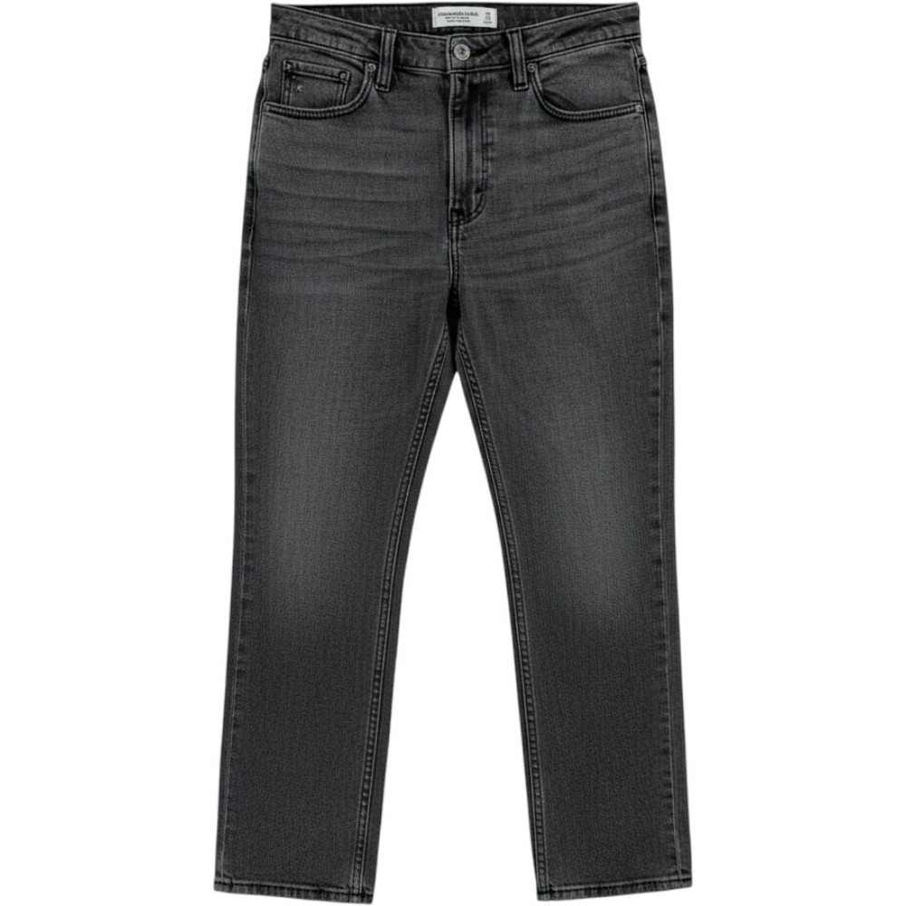 Abercrombie Curve  Ankle Straight Jeans 25 0 Gray Black Ultra High Rise Indie